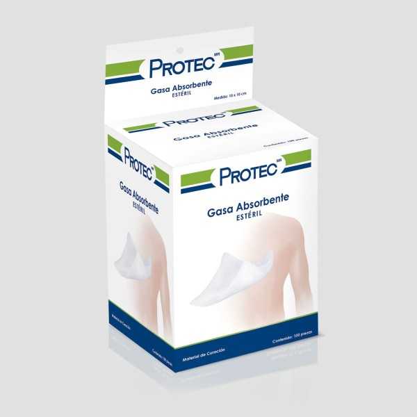 GASAS ABSORBENTES ESTERILES GRUESAS PROTEC 10x10CM, C/100 PZ